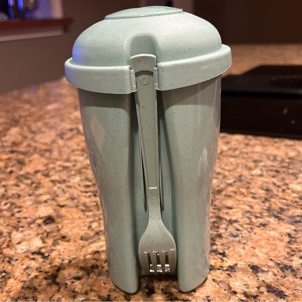 Arbonne Green Salad 🥗 To Go Cup with dressing container and fork. Limited Ed! - Picture 5 of 6